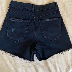 Black ripped high wasted shorts
